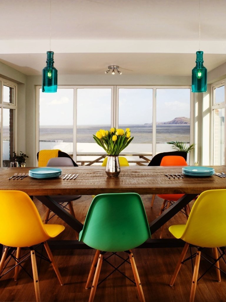 Private new house build in Ceredigion dining room views