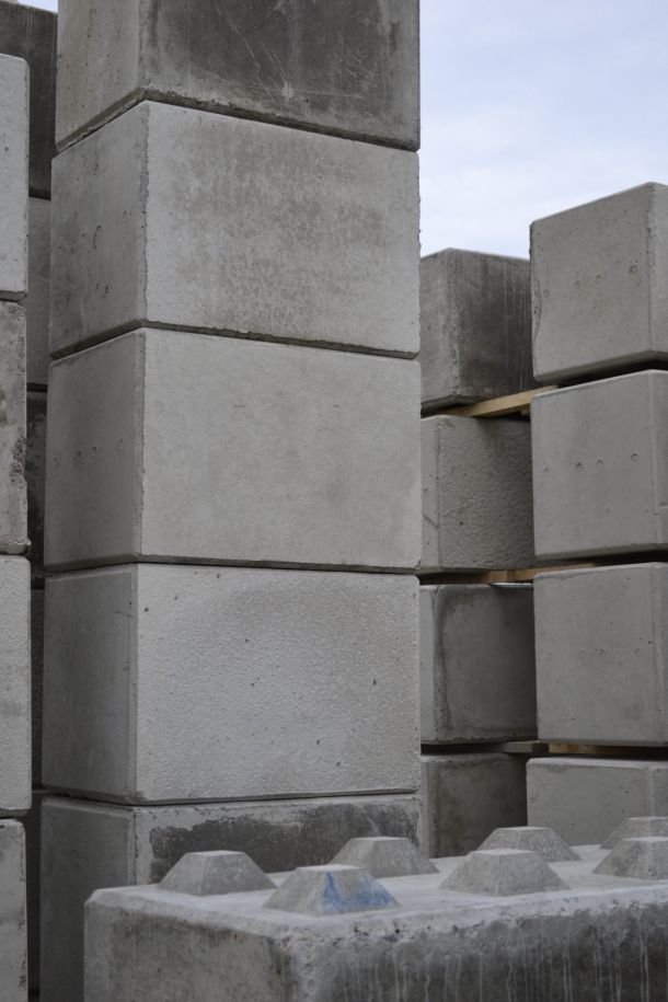Various sizes of concrete blocks available